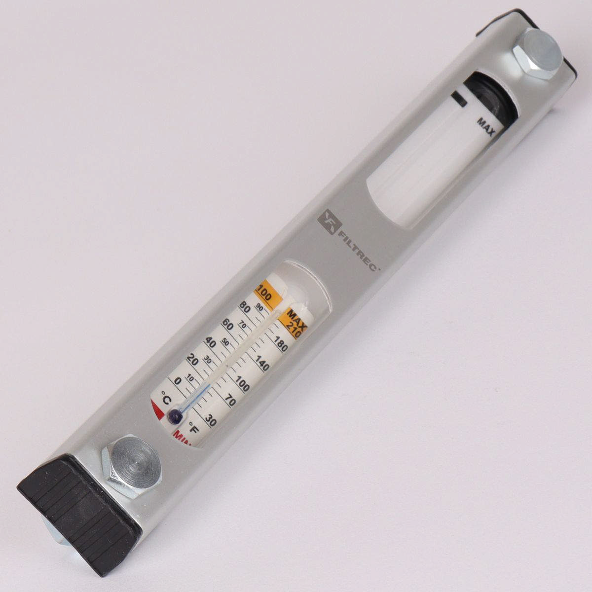 Niveauglas med termometer