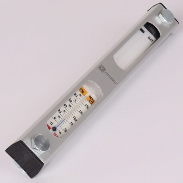 Niveauglas med termometer