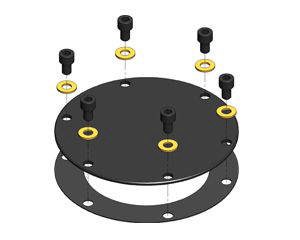 Blændplade for 150-200L tank  gl. type