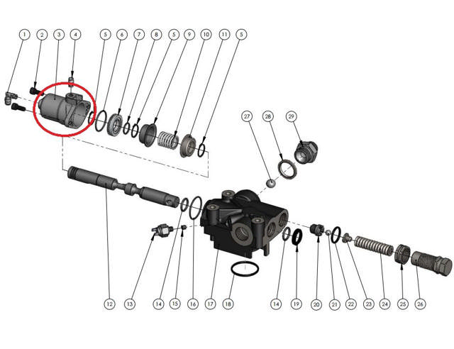 Aluhus luftcylinder tipventil